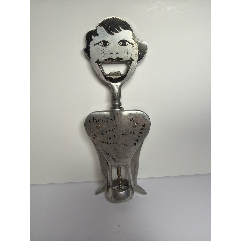 Vintage Italy Metal Barmaid Figural Corkscrew/bottle Opener Kitchen Accessory Ma - Picture 3 of 6